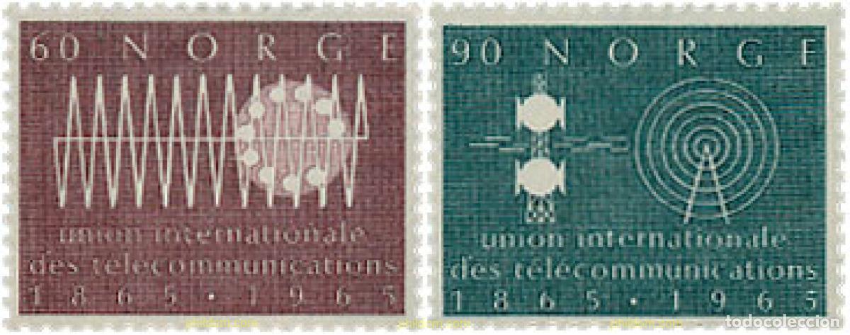 Briefmarken: 102048 MNH NORUEGA 1965 CENTENARIO DE LA UNION INTERNACIONAL DE TELECOMUNICACIONES