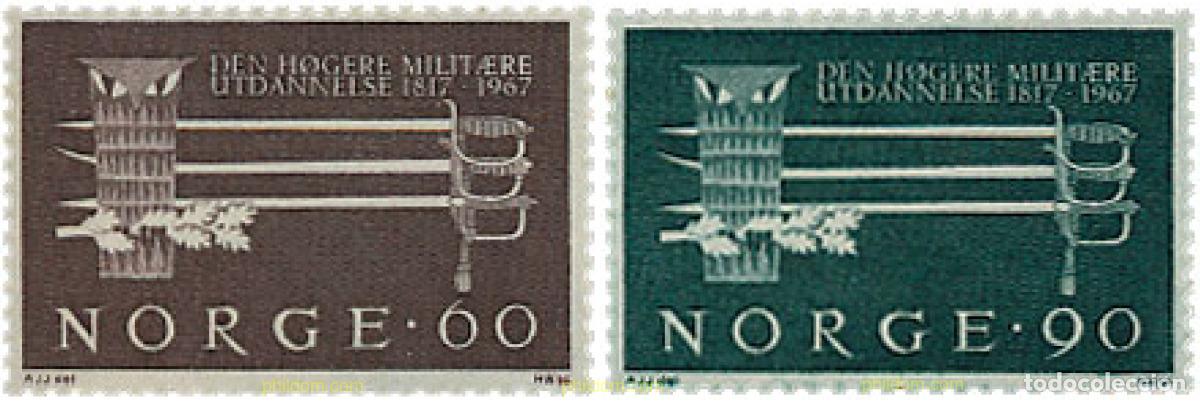 Sellos: 102059 MNH NORUEGA 1967 6 CENTENARIO DE LA ENSE&Ntilde;ANZA SUPERIOR MILITAR