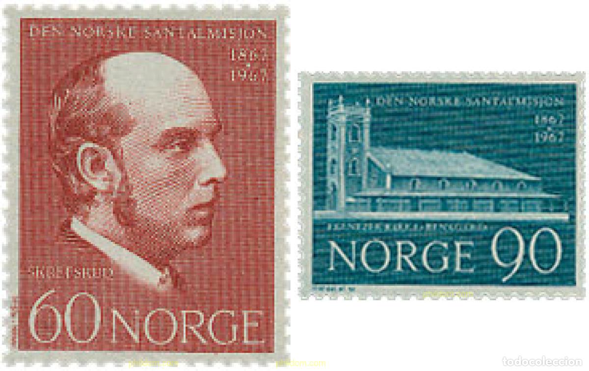 Sellos: 102063 MNH NORUEGA 1967 CENTENARIO DE LA MISION EN SANTALS