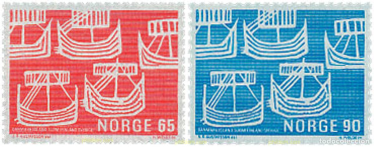 Sellos: 102073 MNH NORUEGA 1969 CENTENARIO DE LA COMUNIDAD POSTAL ESCANDINAVA