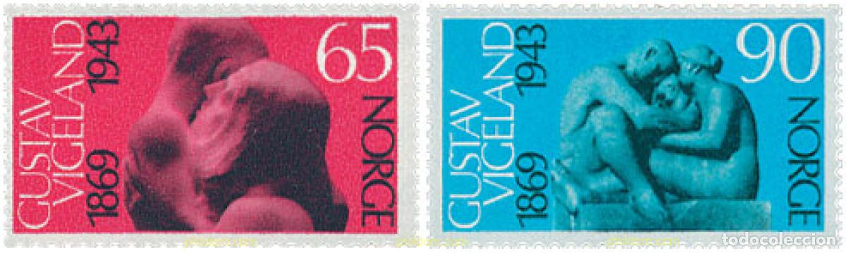 Sellos: 102080 MNH NORUEGA 1969 CENTENARIO DEL NACIMIENTO DE GUSTAV VIGELAND