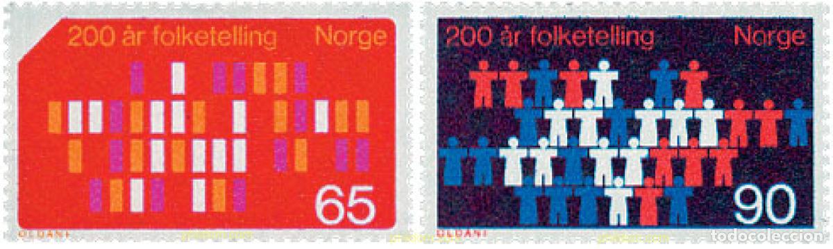 Sellos: 102082 MNH NORUEGA 1969 BICENTENARIO DEL PRIMER CENSO NACIONAL