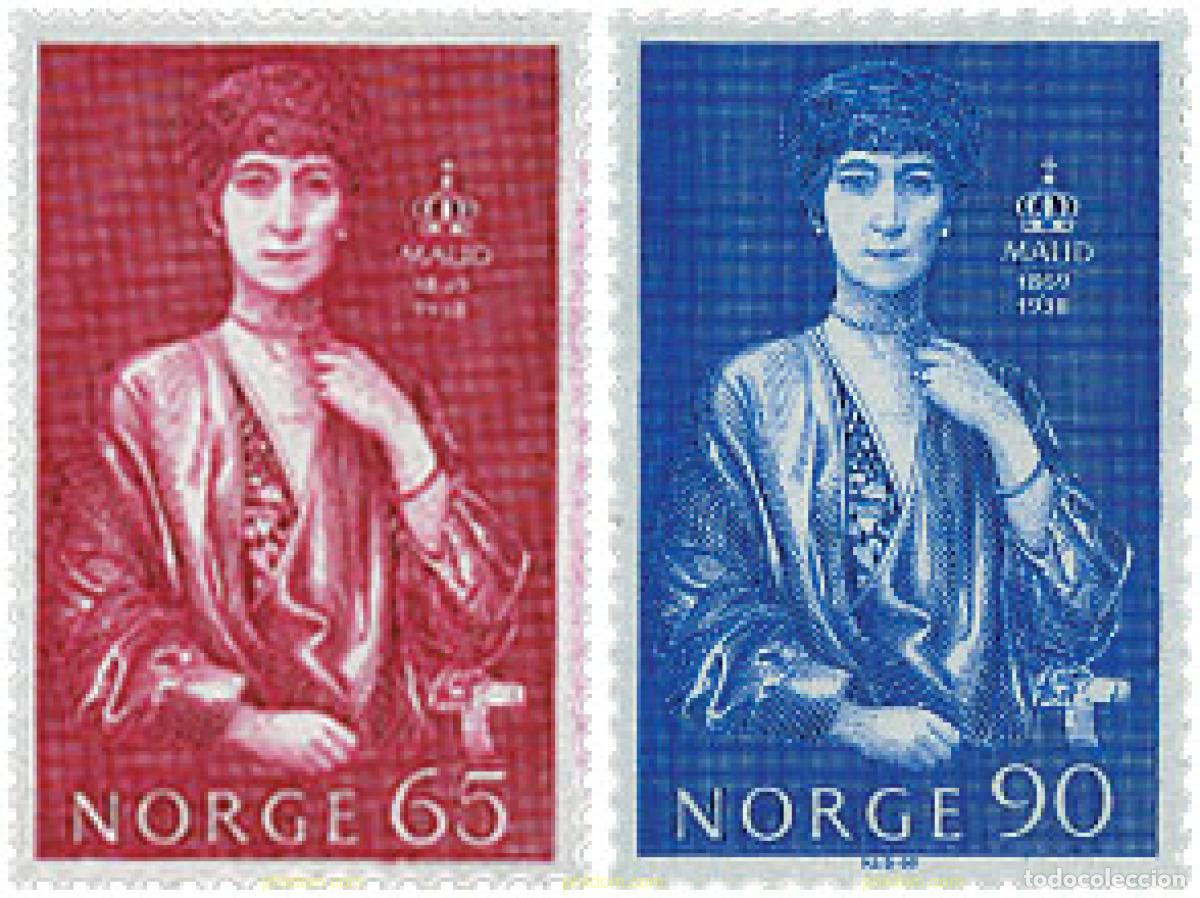 Sellos: 102085 MNH NORUEGA 1969 CENTENARIO DEL NACIMIENTO DE LA REINA MAUD