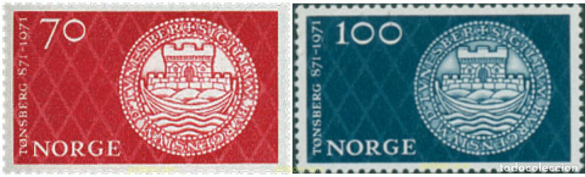 Sellos: 102097 MNH NORUEGA 1971 1100 ANIVERSARIO DEL PUEBLO DE TONSBERG