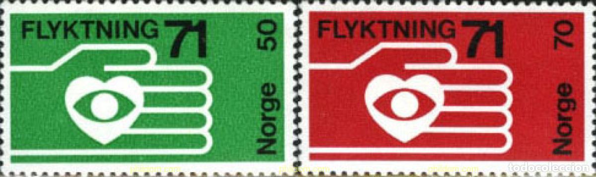 Sellos: 102101 MNH NORUEGA 1971 REFUGIADOS 71
