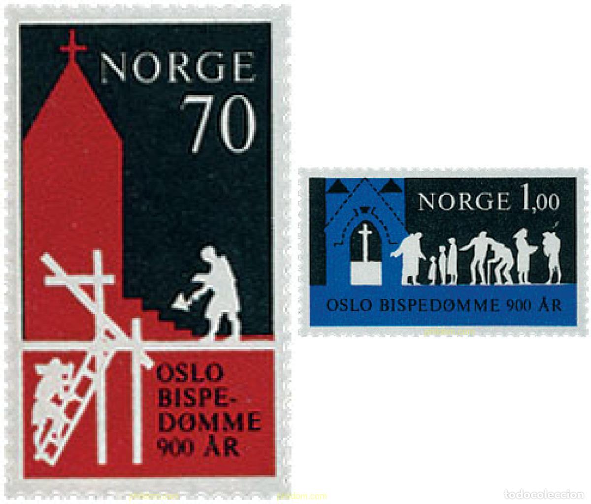Sellos: 102105 MNH NORUEGA 1971 900 ANIVERSARIO DEL OBISPADO DE OLSO