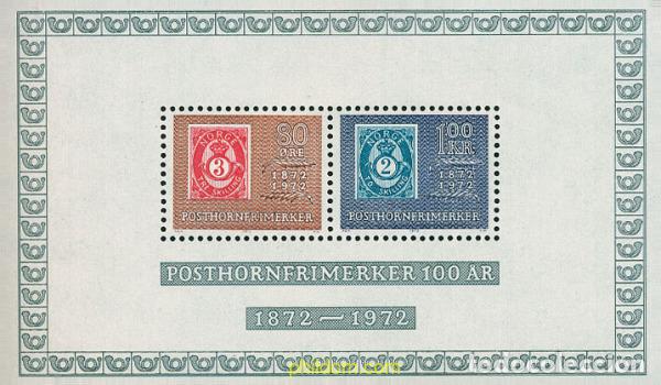 Sellos: 122613 MNH NORUEGA 1972 CENTENARIO DE LOS SELLOS DE 1872