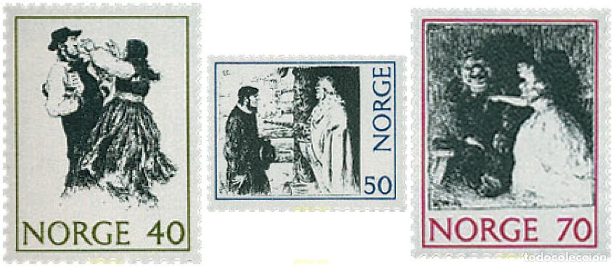 Timbres: 102107 MNH NORUEGA 1971 DISE&Ntilde;OS DE ERIK WERENSKIOLD