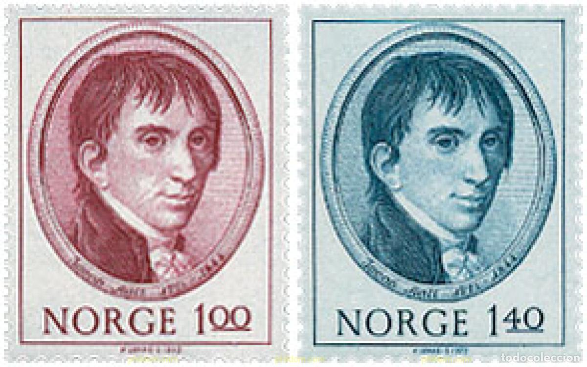 Timbres: 102127 MNH NORUEGA 1973 200 ANIVERSARIO DEL NACIMIENTO DE JACOB AALL (1773-1844)