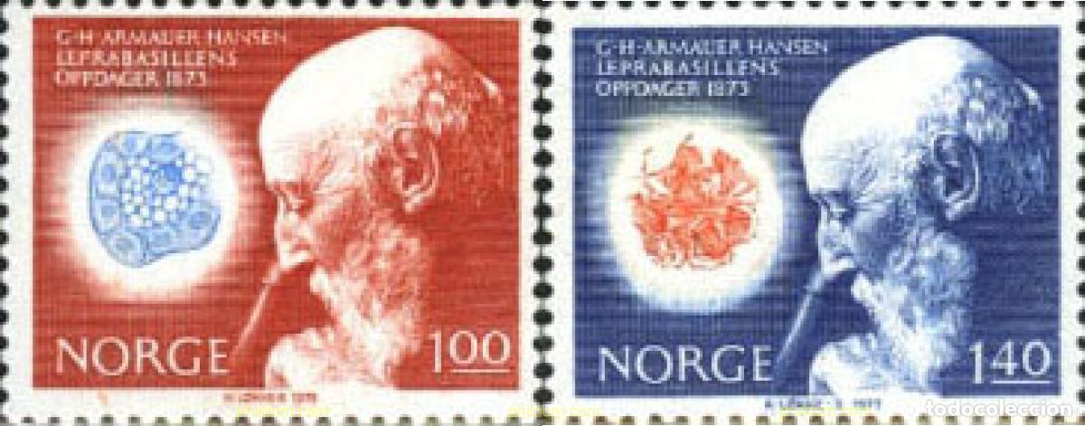 Timbres: 102121 MNH NORUEGA 1973 CENTENARIO DEL DESCUBRIMIENTO DEL BACILO DE LA LEPRA