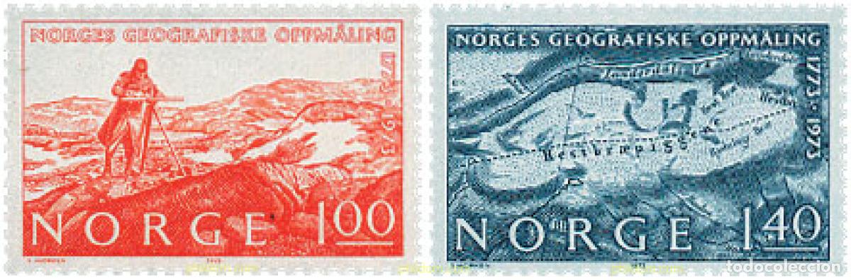 Timbres: 102129 MNH NORUEGA 1973 200 ANIVERSARIO DEL SERVICIO GEOGRAFICO EN NORUEGA