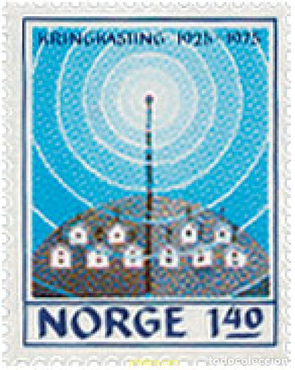Sellos: 367065 MNH NORUEGA 1975 50 ANIVERSARIO DE LA RADIO