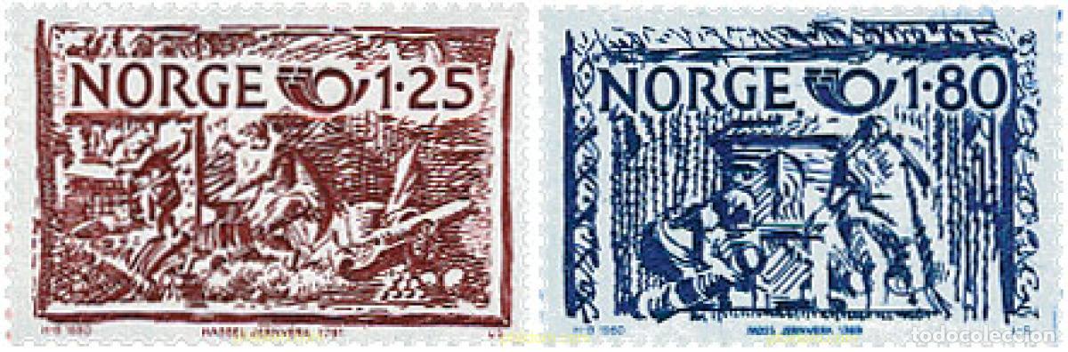 Sellos: 102175 MNH NORUEGA 1980 NORWEX 80. EXPSICION FILATELICA INTERNACIONAL