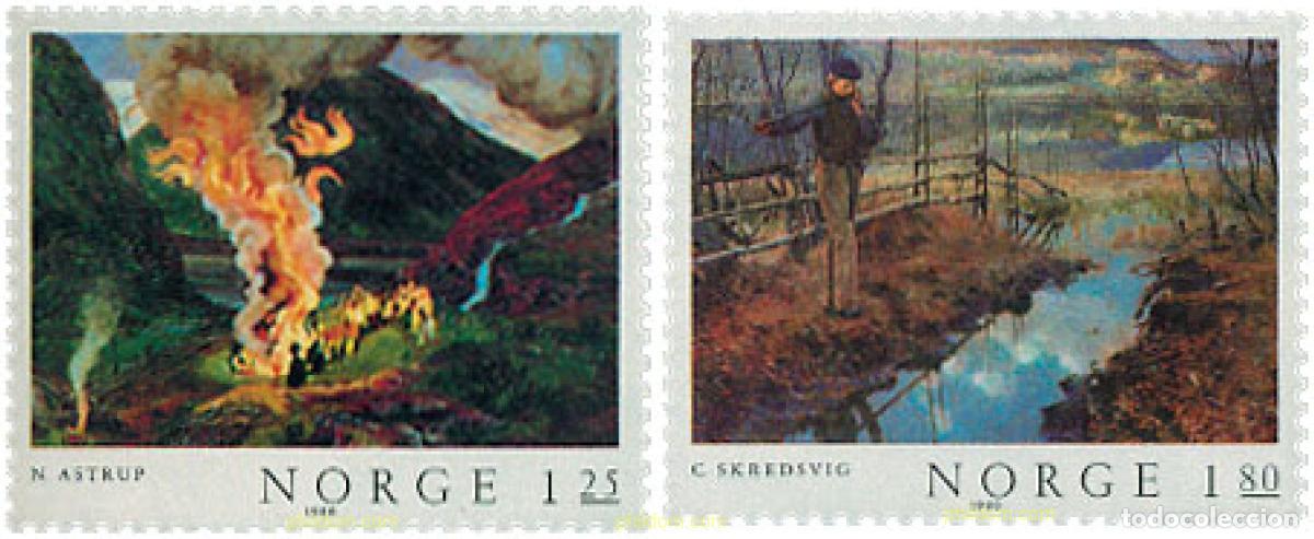 Sellos: 102176 MNH NORUEGA 1980 PINTURAS CLASICAS NORUEGAS