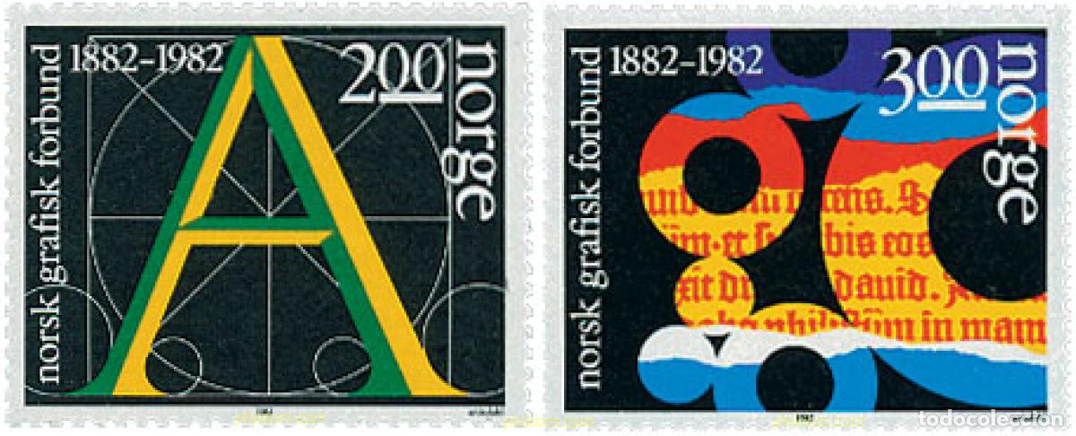 Sellos: 102194 MNH NORUEGA 1982 CENTENARIO DE LA FEDERACION NORUEGA