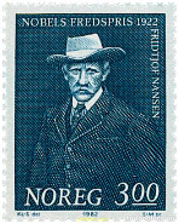 Sellos: 102198 MNH NORUEGA 1982 PREMIO NOBEL DE LA PAZ 1922