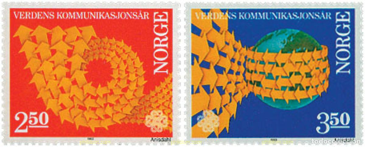 Sellos: 102204 MNH NORUEGA 1983 A&Ntilde;O MUNDIAL DE LAS COMUNICACIONES