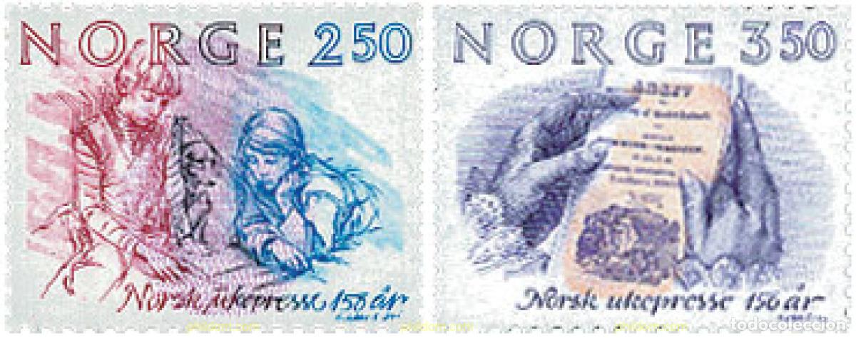 Sellos: 102217 MNH NORUEGA 1984 150 ANIVERSARIO DE LA PRENSA