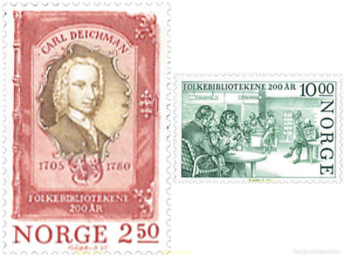 Sellos: 102240 MNH NORUEGA 1985 BICENTENARIO DE LAS BIBLIOTECAS PUBLICAS