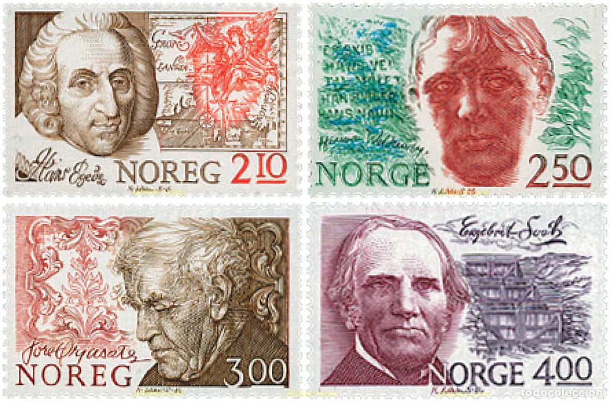 Sellos: 102250 MNH NORUEGA 1986 ANIVERSARIOS DE NACIMIENTOS DE PERSONAJES CELEBRES NORUEGOS