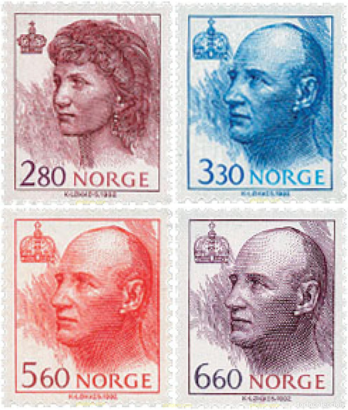 Timbres: 102299 MNH NORUEGA 1992 REINA SONJA Y REY HARALD V