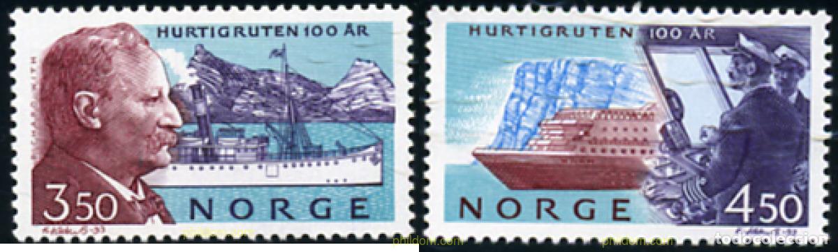 Timbres: 102307 MNH NORUEGA 1993 CENTENARIO DE LA CREACION DEL EXPRESO