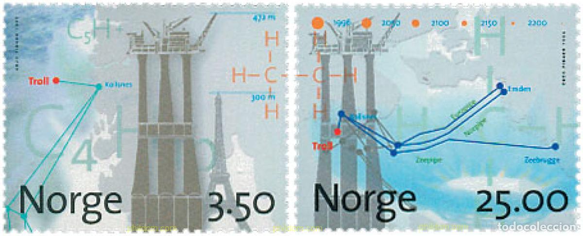 Sellos: 102351 MNH NORUEGA 1996 GAS NATURAL EN TROLL