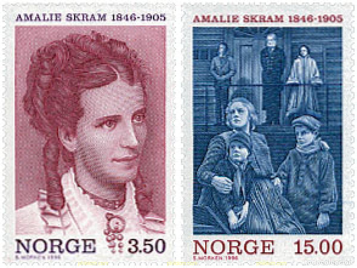 Sellos: 102352 MNH NORUEGA 1996 150 ANIVERSARIO DEL NACIMIENTO DE AMALIE SKRAM (1846-1905)