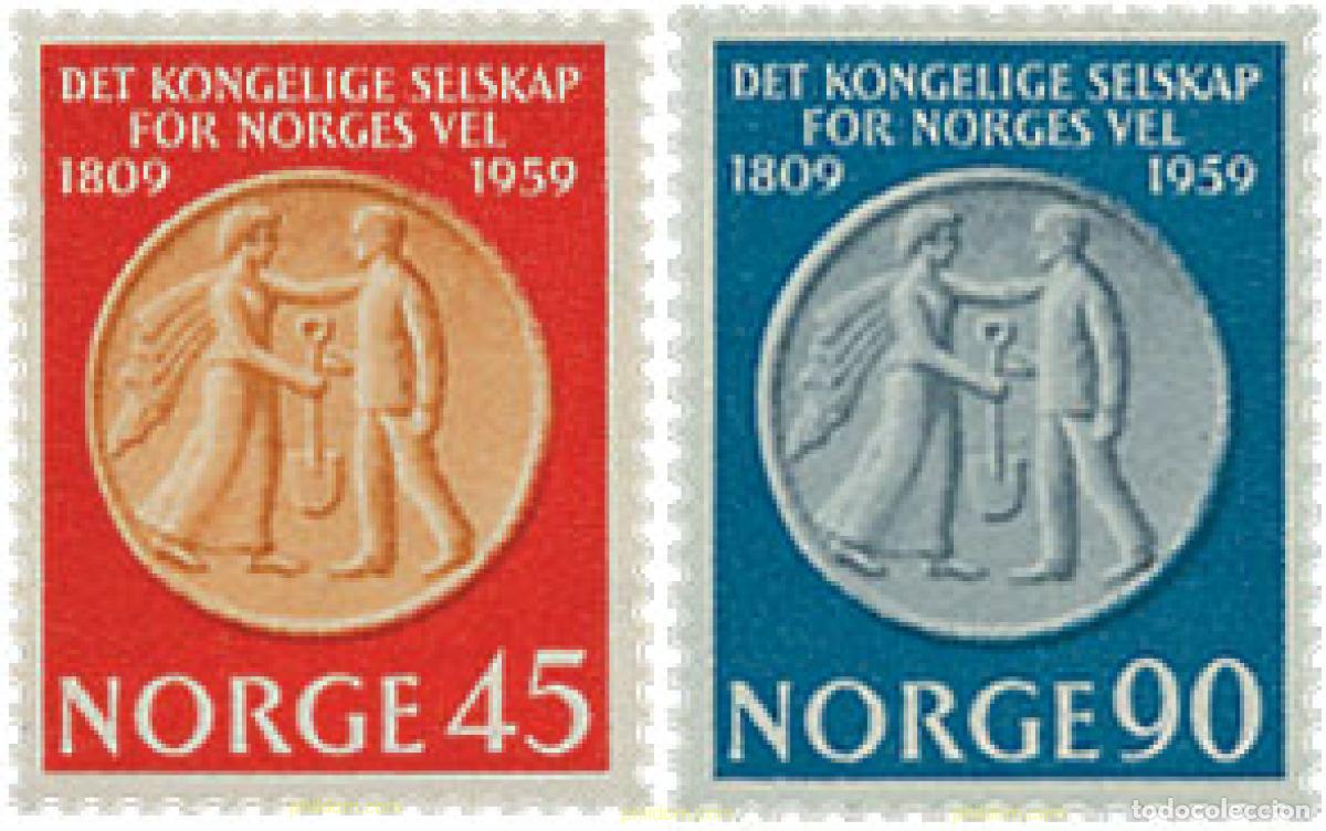 Sellos: 102376 MNH NORUEGA 1959 6 CENTENARIO DE LA REAL SOCIEDAD DE BENEFICENCIA