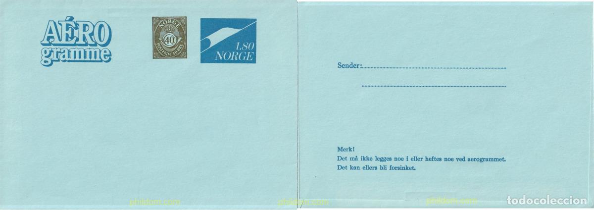 Sellos: 781806 MNH NORUEGA 1978 AEROGRAMA