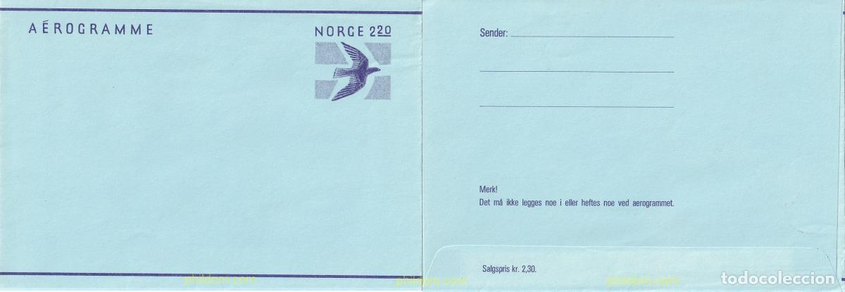 Sellos: 781805 MNH NORUEGA 1981 AEROGRAMA