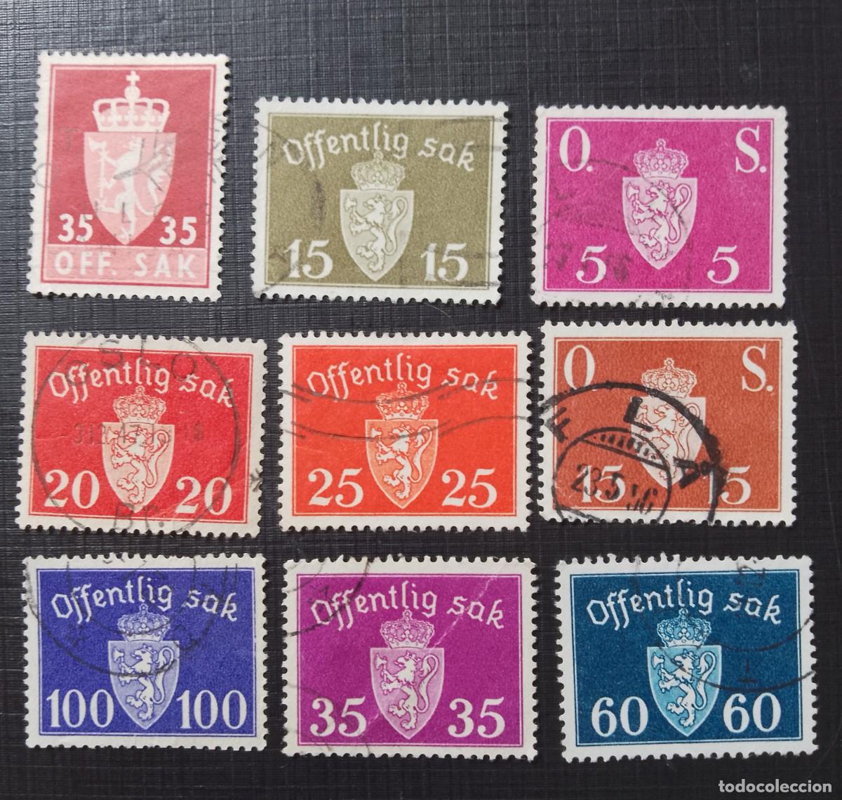 Sellos: LOTE 9 SELLOS DIFERENTES - ASUNTO P&Uacute;BLICO, ESCUDO REAL
