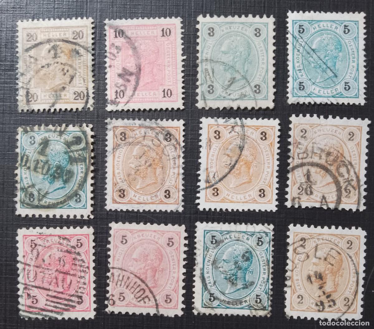Sellos: LOTE 12 SELLOS - A&Ntilde;O 1890.1896 - EMPERADOR: FRANCISCO JOS&Eacute; I