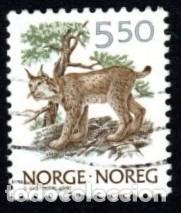 Sellos: Noruega. Felino. Lince. 1991-29. YT-1016. Usado.