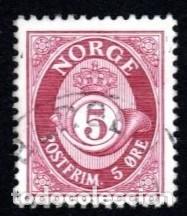 Sellos: Noruega. Corneta y Numero. 1962-65. YT-435a. Usado.