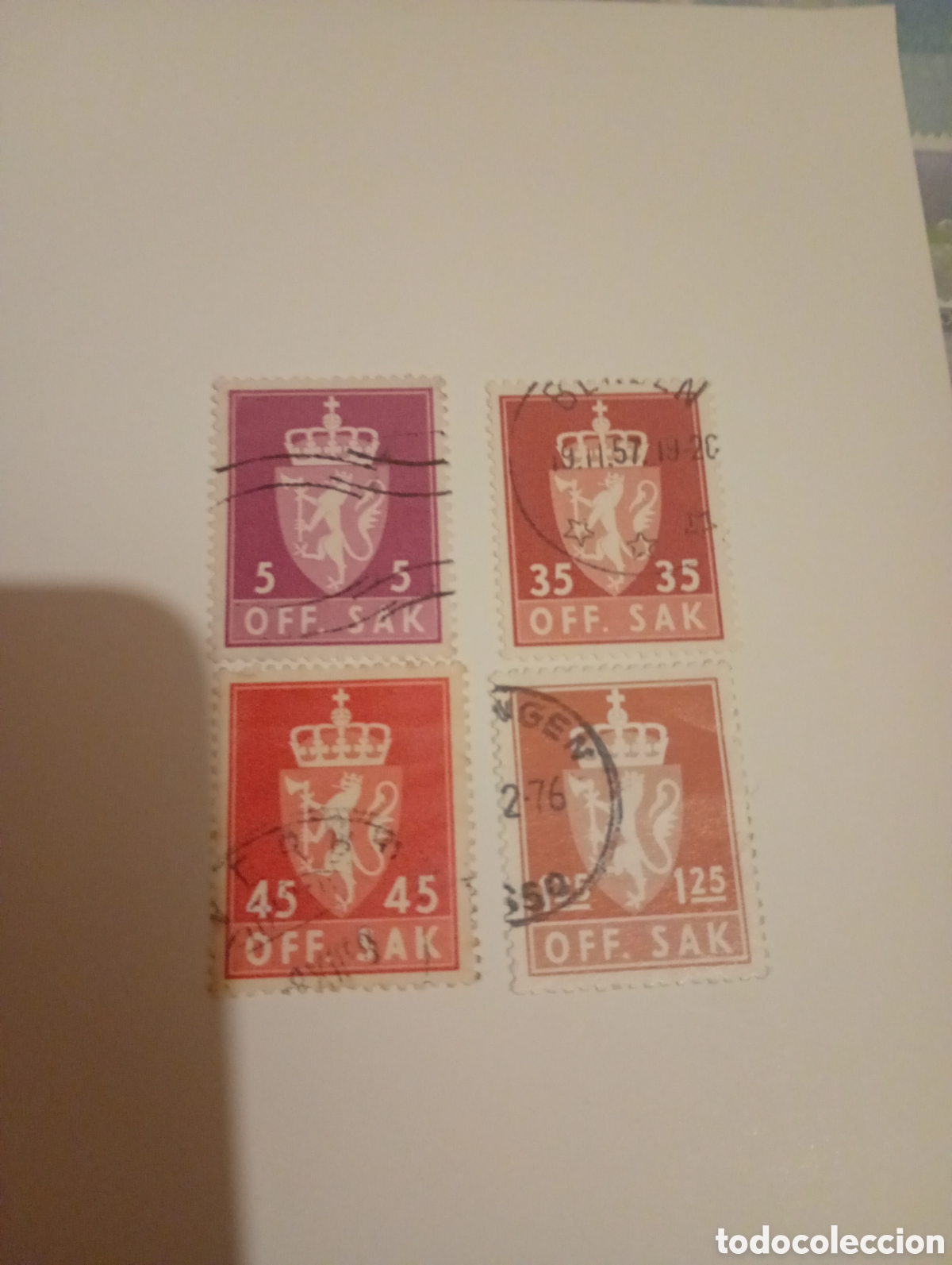 Sellos: Noruega escudos ..........