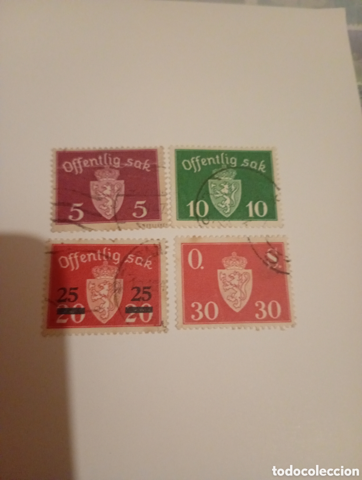 Sellos: Noruega escudos ..........