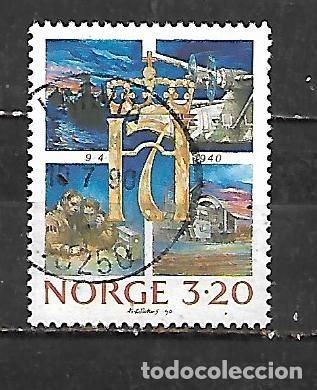 Sellos: 1990: 50 Aniversario de la invasi&oacute;n nazi - Emblema del rey Haakon VII (usado)