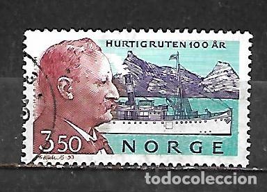 Sellos: 1993: Centenario del &rdquo;Expreso costero&rdquo; - Richard With, fundador y el &rdquo;Vesteraalen&rdquo; (usado)