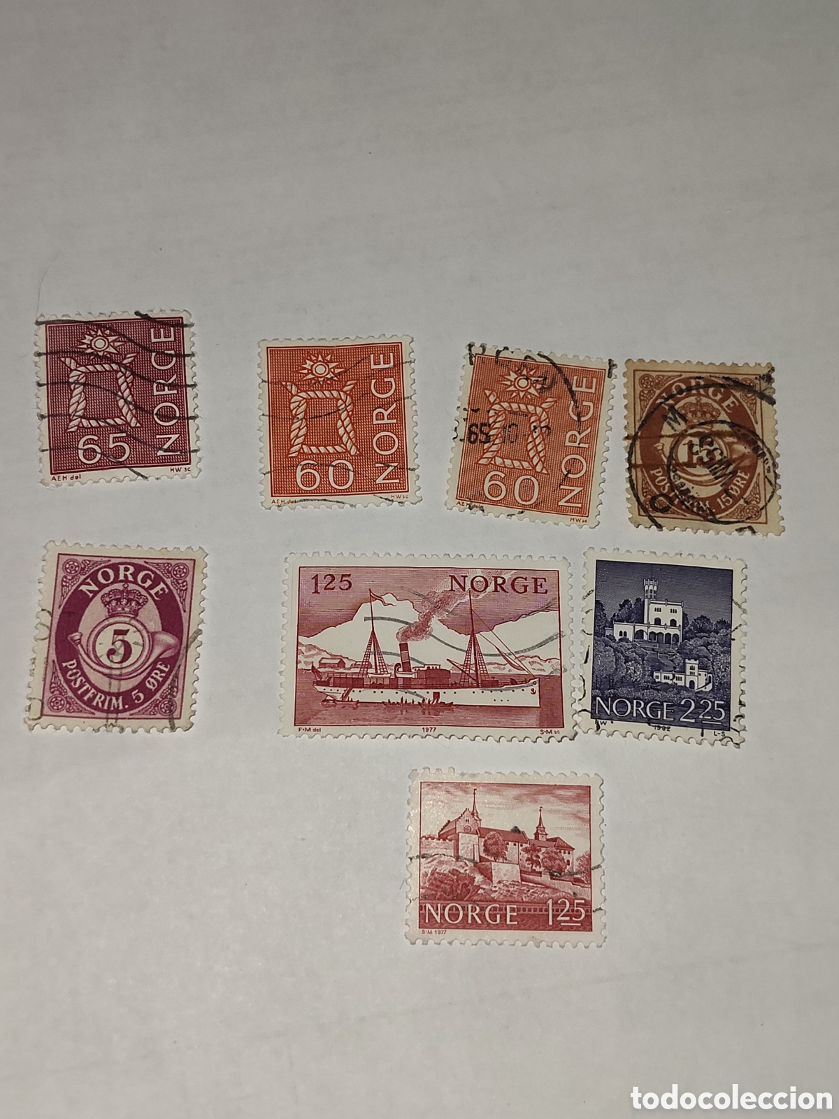 Stamps: 7 sellos variados de Noruega