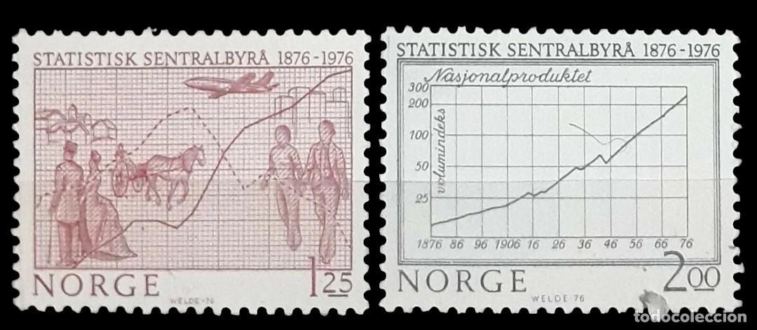 Sellos: NORUEGA 1976 Centenario del Instituto Nacional de Estad&iacute;stica. NUEVO - MNH.