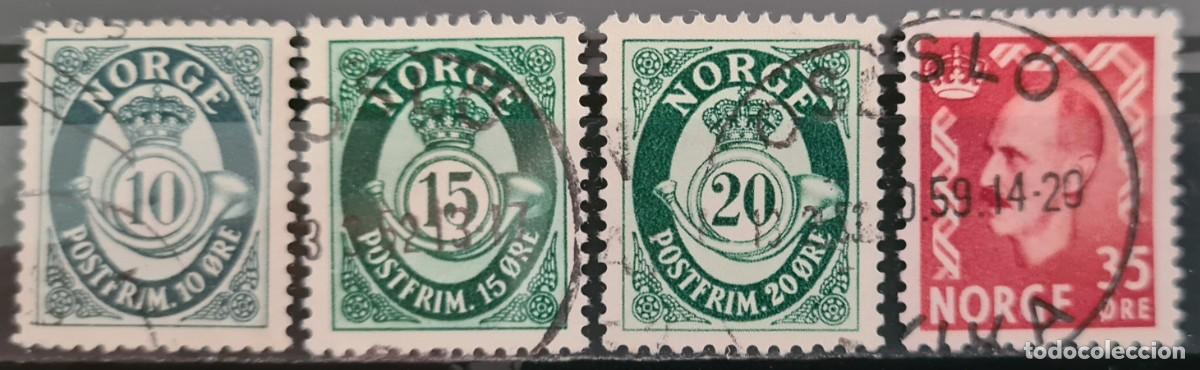 Sellos: Serie de sellos usados de Noruega 1950-52