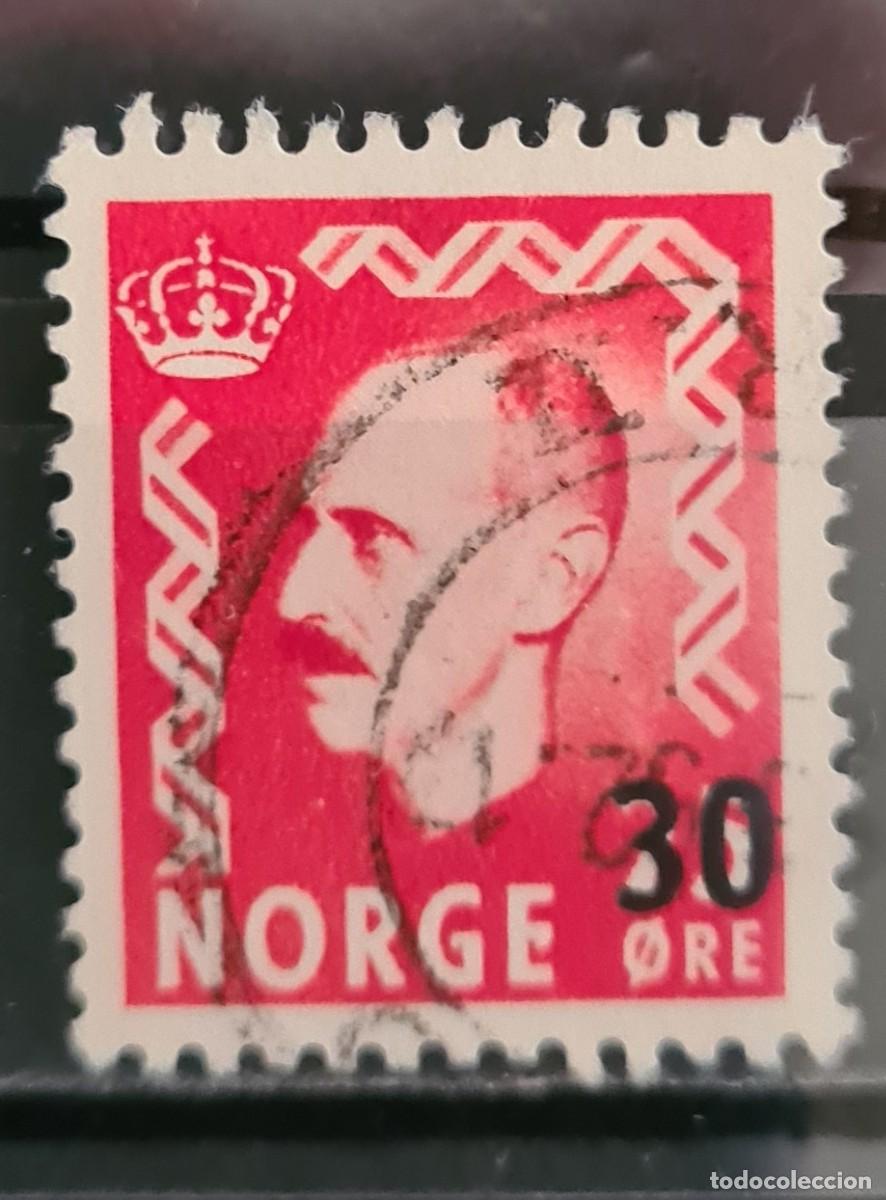Sellos: Sello usado de Noruega 1951-53: tipo de 1950-52 sobrecargado