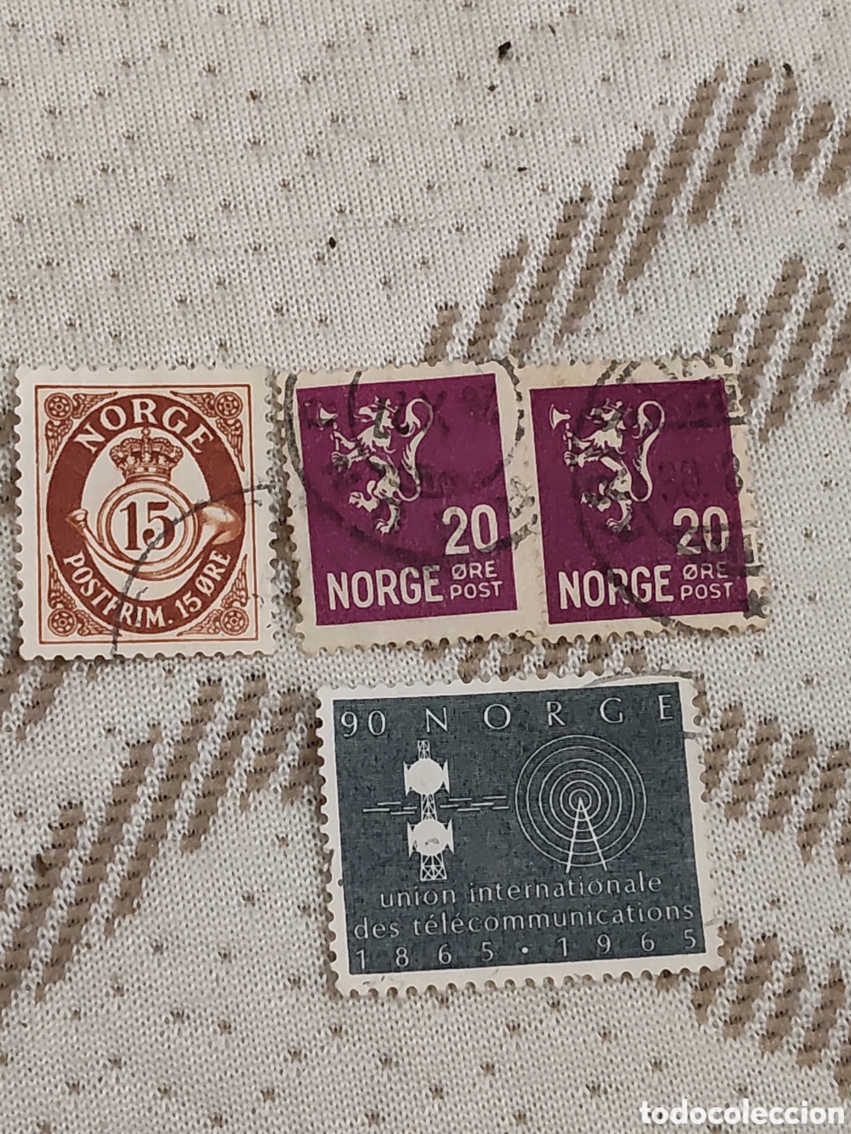 Sellos: 4 sellos antiguos de Noruega usados
