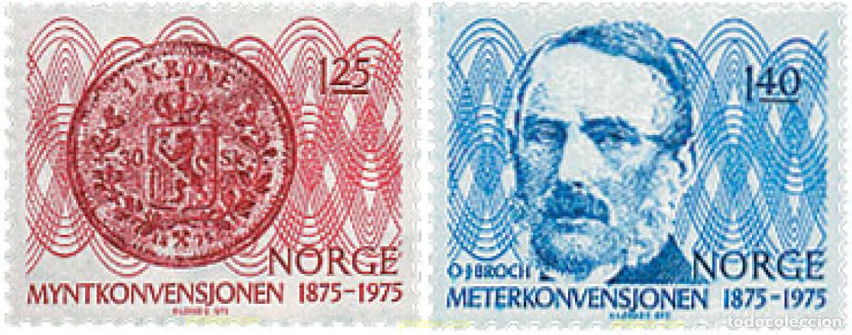 Sellos: 102141 MNH NORUEGA 1975 CENTENARIO DE LA CONVENCION METRICA INTERNACIONAL