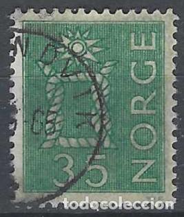 Sellos: NORUEGA 1962 - NUDO MARINO, VERDE - USADO
