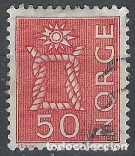 Sellos: NORUEGA 1962 - NUDO MARINO, ROJO - USADO