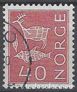 Sellos: NORUEGA 1963-67 - PINTURAS RUPESTRES, CARM&Iacute;N - USADO