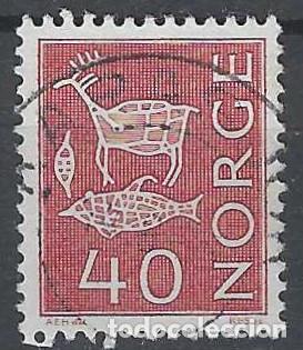 Sellos: NORUEGA 1963-67 - PINTURAS RUPESTRES, CARM&Iacute;N - USADO
