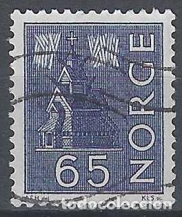 Sellos: NORUEGA 1963-70 - CONSTRUCCI&Oacute;N, P&Uacute;RPURA AZULADO - USADO